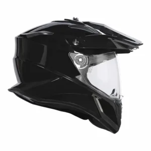Royal Enfield Optimus Dual Sport Helmet Gloss Black with removable sun peak