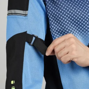 Royal Enfield High Street Eco Riding Jacket Blue with CE armors and breathable mesh design