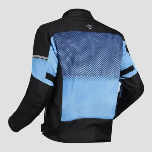 Royal Enfield High Street Eco Riding Jacket Blue with CE armors and breathable mesh design