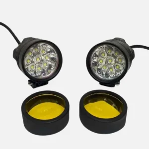 9 LED Premium Motorcycle Fog Light 90W with Yellow Filter