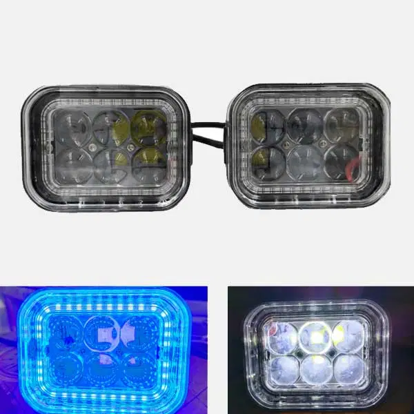 6 LED Fog Light with Flashing Blue White Waterproof Bike Light