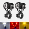 HK Mini Drive Fog Light red devil eye motorcycle auxiliary LED light