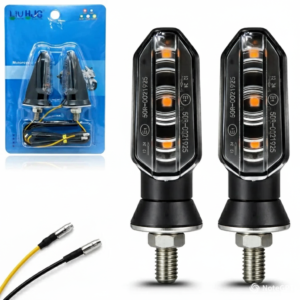 HJG 3 LED small yellow waterproof motorcycle turn signal indicators universal fit