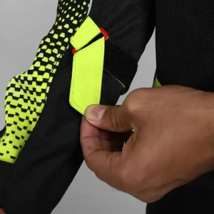 Royal Enfield Explorer V4 Print Riding Jacket Green with CE Level 2 armours and mesh ventilation