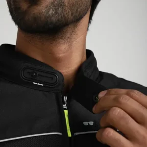 Royal Enfield Explorer V4 Print Riding Jacket Green with CE Level 2 armours and mesh ventilation