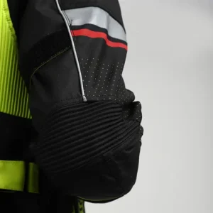 Royal Enfield Explorer V4 Print Riding Jacket Green with CE Level 2 armours and mesh ventilation