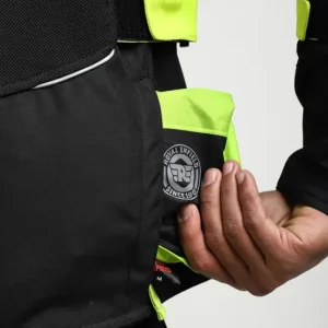 Royal Enfield Explorer V4 Print Riding Jacket Green with CE Level 2 armours and mesh ventilation