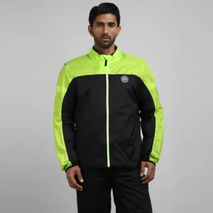 Royal Enfield Explorer V4 Print Riding Jacket Green with CE Level 2 armours and mesh ventilation