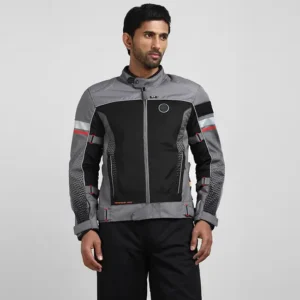 Royal Enfield Explorer V4 Print Riding Jacket Redditch Grey with CE Level 2 Armor