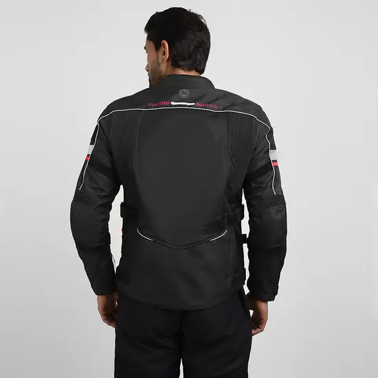 Royal Enfield Explorer V4 Print Riding Jacket Red with CE Level 2 armour