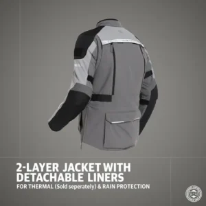 Royal Enfield Nirvik V2 Riding Jacket Charcoal – CE armour, 500D Nylon, all-weather riding jacket