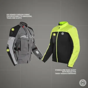 Royal Enfield Nirvik V2 Riding Jacket Charcoal – CE armour, 500D Nylon, all-weather riding jacket