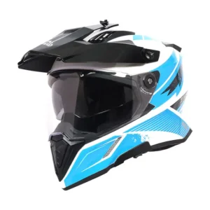 Royal Enfield Optimus Dual Sport Helmet White with adjustable sun peak and aerodynamic design