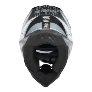 Royal Enfield Optimus Dual Sport Helmet Black with adjustable sun peak for adventure riding
