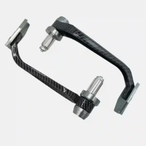 Powerparts Lever Protector Premium Carbon installed on motorcycle handlebar