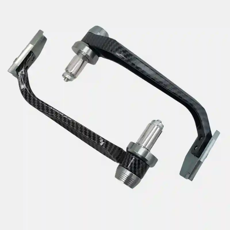 Powerparts Lever Protector Premium Carbon installed on motorcycle handlebar