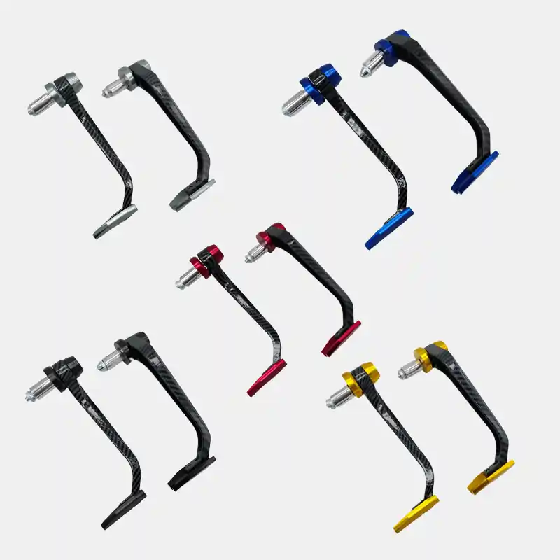 Powerparts Lever Protector Premium Carbon installed on motorcycle handlebar