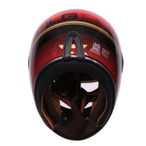 Royal Enfield NH44 Neo MLG Full Face Helmet Red front and side view