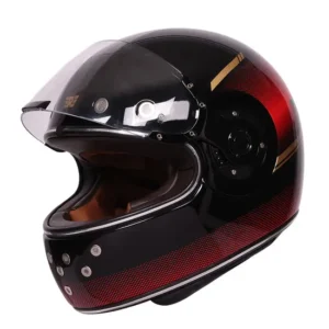 Royal Enfield NH44 Neo MLG Full Face Helmet Red front and side view