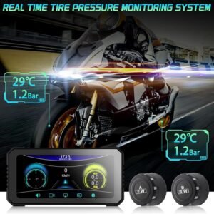 Fauvism 6.25 inch motorcycle navigation screen with camera and TPMS installed on bike