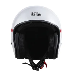 Royal Enfield Aviator Solid Open Face Helmet White with fiberglass shell and ECE certification