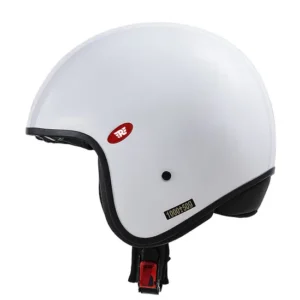 Royal Enfield Aviator Solid Open Face Helmet White with fiberglass shell and ECE certification