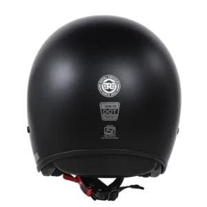 Royal Enfield Aviator Solid Open Face Helmet Black with fiberglass shell and certified protection