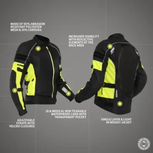 Royal Enfield Streetwind Pro Riding Jacket Black – CE Armour, Breathable Mesh for City Riders