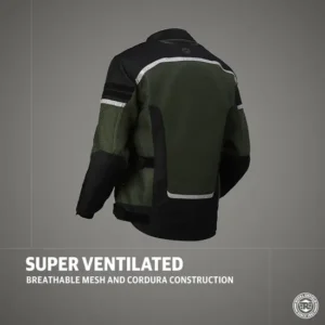Royal Enfield Windfarer V2 Riding Jacket Green with CE armor and wind-resistant design