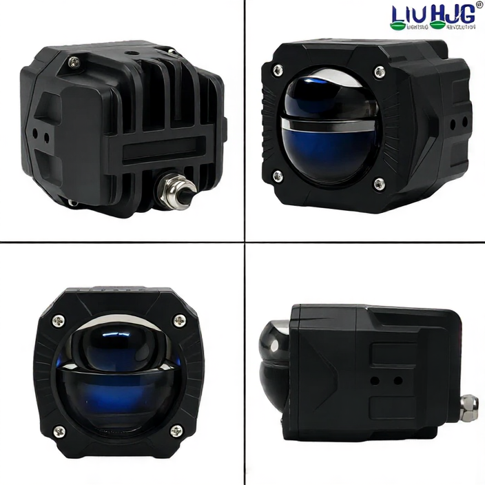 HJG LIU Gorilla Projector Fog Light 120W dual lens LED with Devil Eye DRL for cars and bikes
