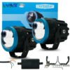 HJG Terminator 1 Projector Foglight 100W with Laser Spot and Red DRL for Car and Bike