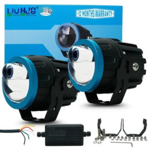 HJG Terminator 1 Projector Foglight 100W with Laser Spot and Red DRL for Car and Bike