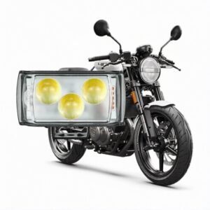 HJG 3 LED projector fog light with red blue strobe for bikes and cars