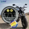 HJG 7 inch RGB LED headlight assembly for Royal Enfield and Mahindra Thar