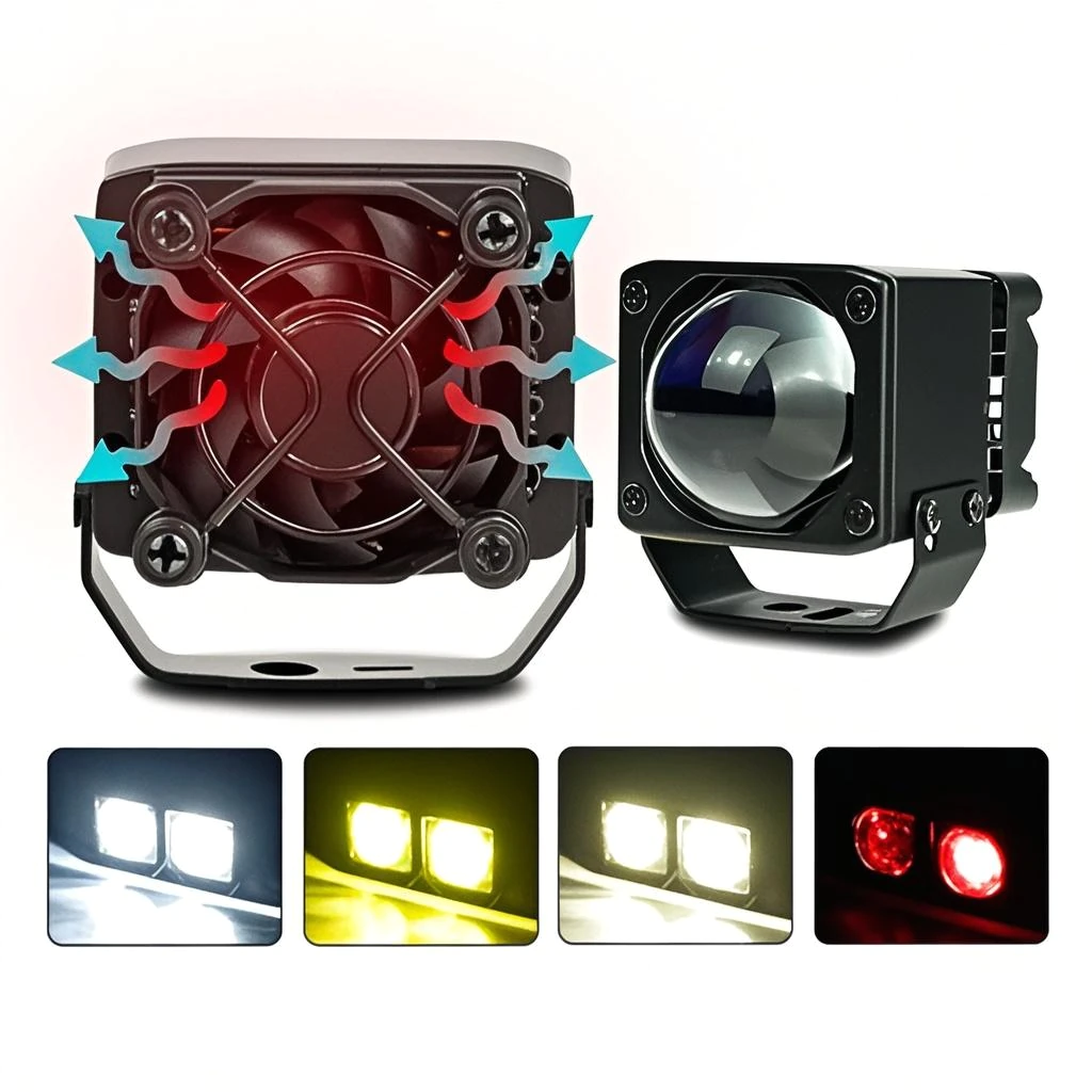 HJG Mini Laser Cannon Foglight white yellow laser focused 300 meters LED fog light for cars and bikes