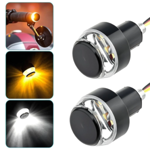 HJG Handle Light White Yellow LED Handlebar Turn Signal Waterproof Universal Bike Indicator