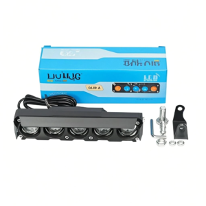 HJG 5 Lens 60W LED Fog Light with Red Blue Flash Mode for Cars and Bikes