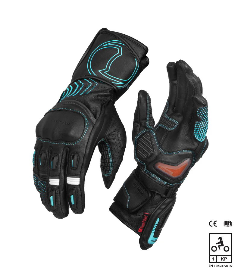 Rynox Advento Pro Full Gauntlet Riding Gloves with FAST-R Slider and D3O Knuckle Protection