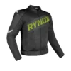 Rynox Delta GT Jacket Black Hi-Viz Green CE Armored Riding Jacket Front View