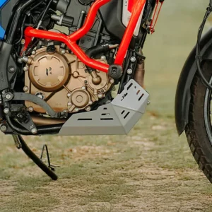 JB Racing X Pulse 210 Guardian Bash Plate Silver installed on Hero Xpulse 210 motorcycle