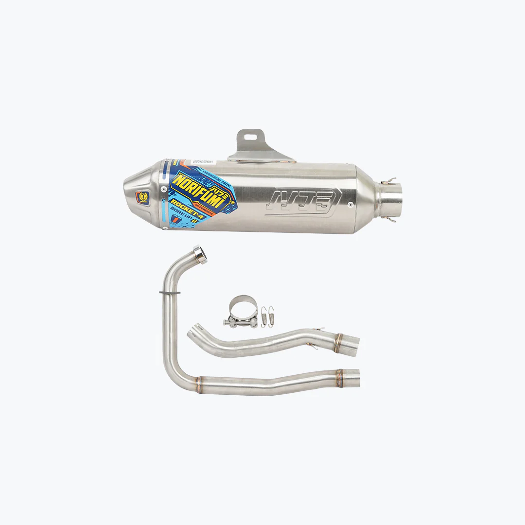 Norifumi Rocket4 Boreup Exhaust with DB Killer installed on Hero Xpulse 210