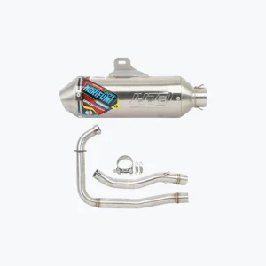 Norifumi Gridz Kompetisi stainless steel exhaust with DB killer installed on Hero Xpulse 210 motorcycle