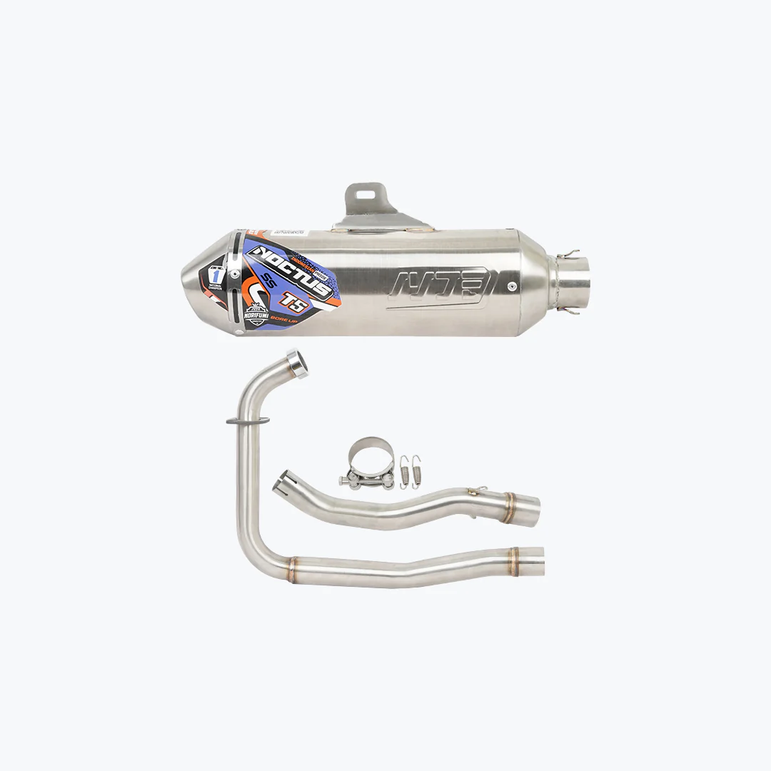 Norifumi T5 Boreup Exhaust with DB Killer installed on Hero Xpulse 210 motorcycle