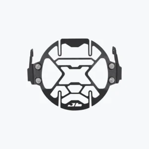 JB Racing X Pulse 210 Halox mild steel black headlight grill installed on motorcycle