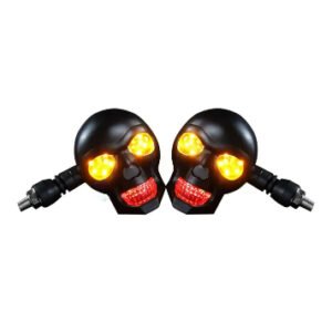 HJG Skull LED Indicator universal motorcycle turn signal lights set of 2