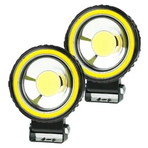 HJG 60W round LED fog light with red DRL for bike and car universal fit