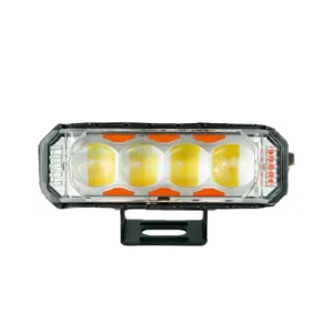 HJG 4 LED fog light bar with red blue strobe waterproof aluminum body for bikes and cars