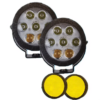 HJG 7 LED 140W projector fog lights with yellow cover for motorcycle and car