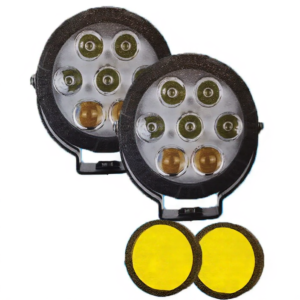 HJG 7 LED 140W projector fog lights with yellow cover for motorcycle and car