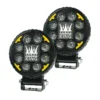 HJG KING 12 LED Round Fog Light with Red DRL for Bike and Car